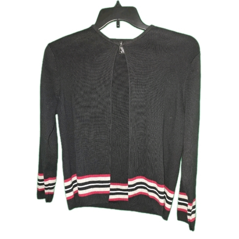 Goodclothes Black Sweater Large Shrug Cardigan Casual Travel Multicolor Stripes